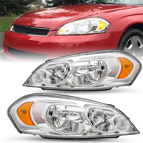 JSBOYAT Headlight Assembly Fit for 2006-2013 Chevy Impala / 2006-2007 Chevy Monte Carlo / 2014-2016 Chevy Impala Limited Driver and Passenger Side